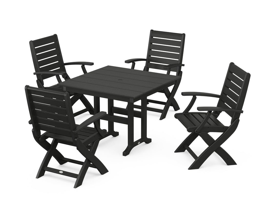 Signature Folding Chair 5-Piece Farmhouse Dining Set