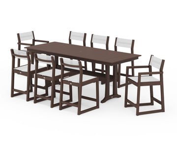EDGE Sling 9-Piece Farmhouse Counter Set with Trestle Legs