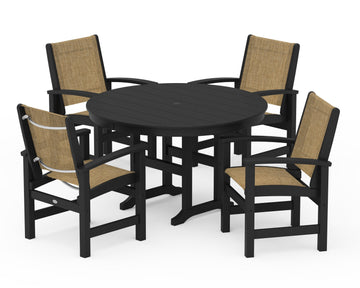 Coastal 5-Piece Round Farmhouse Dining Set