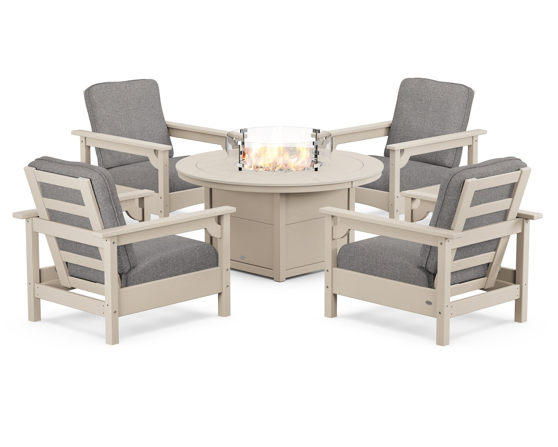 Club 5-Piece Conversation Set with Fire Pit Table