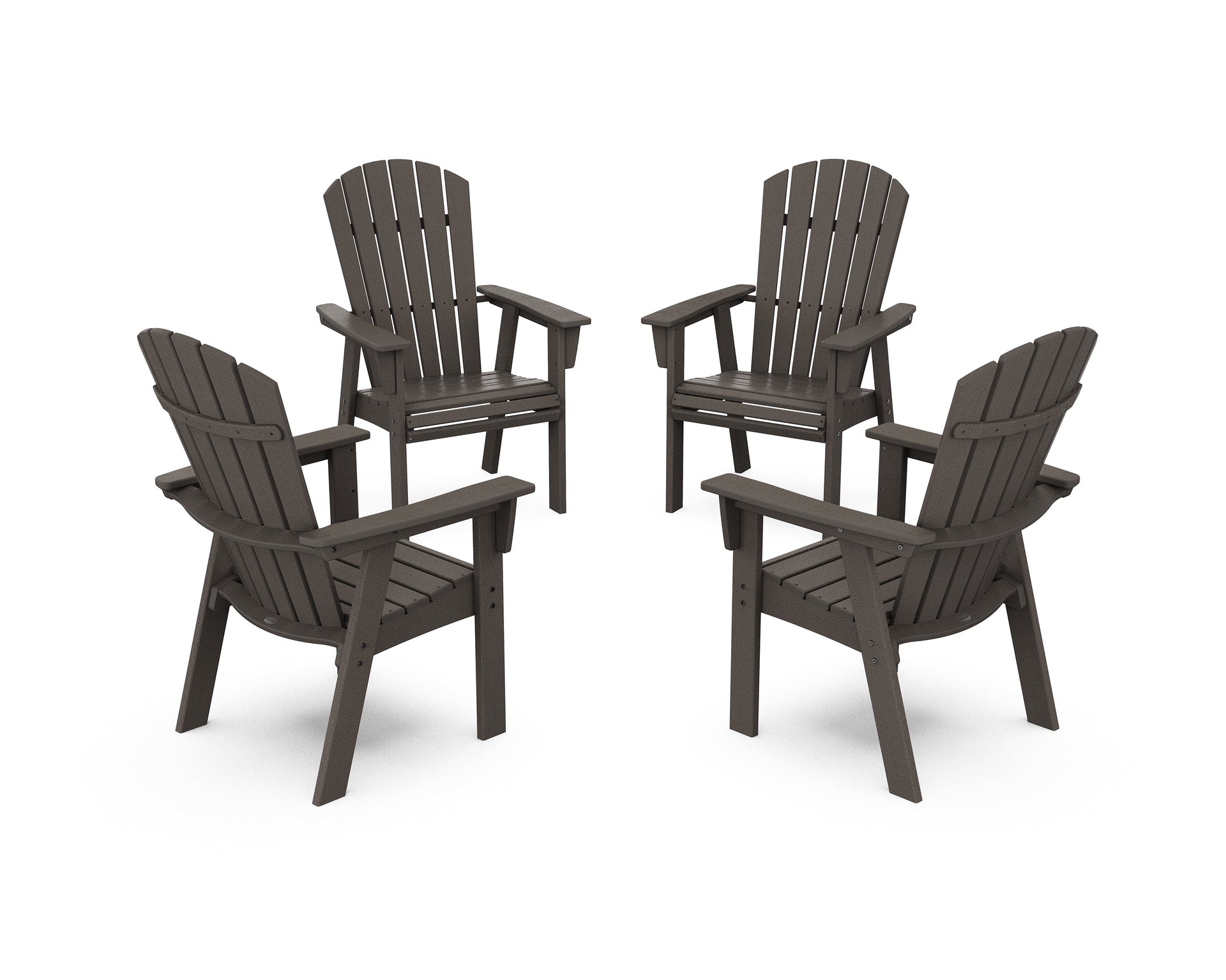 Nautical 4-Piece Curveback Upright Adirondack Conversation Set
