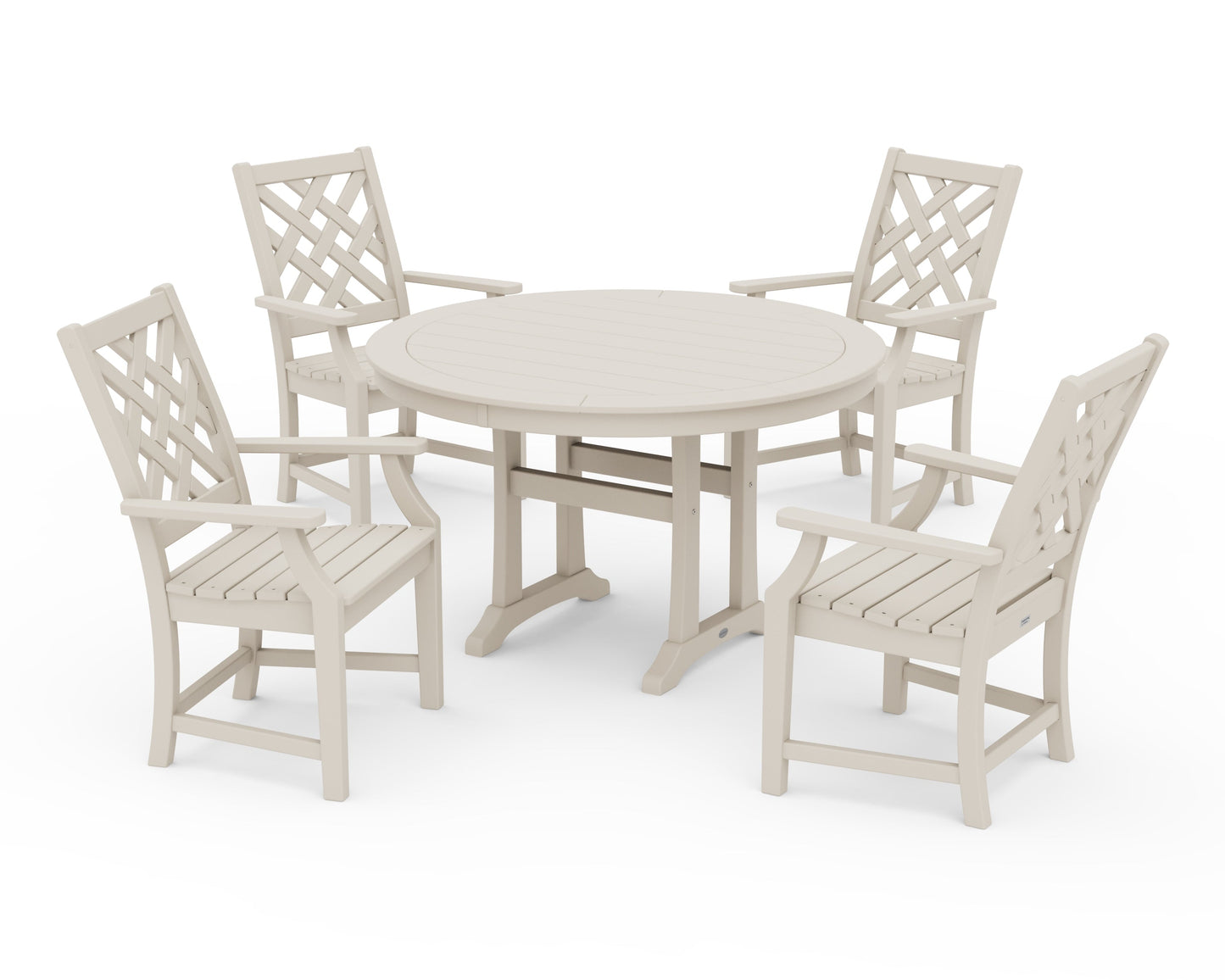 Wovendale 5-Piece Round Dining Set with Trestle Legs