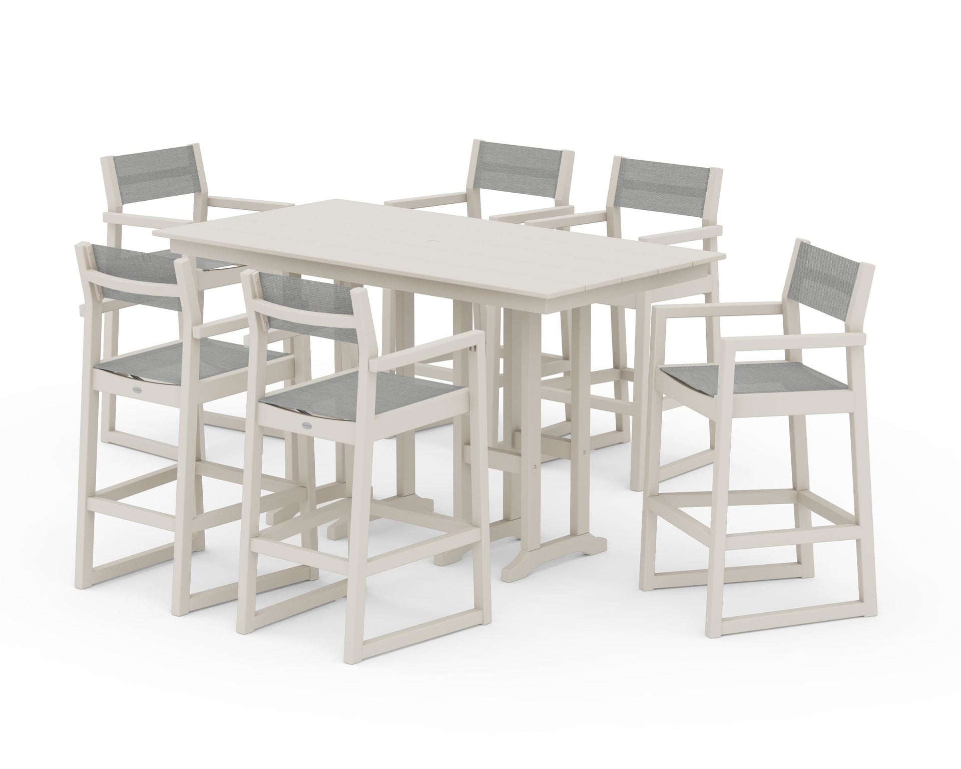 EDGE Sling Arm Chair 7-Piece Farmhouse Bar Set