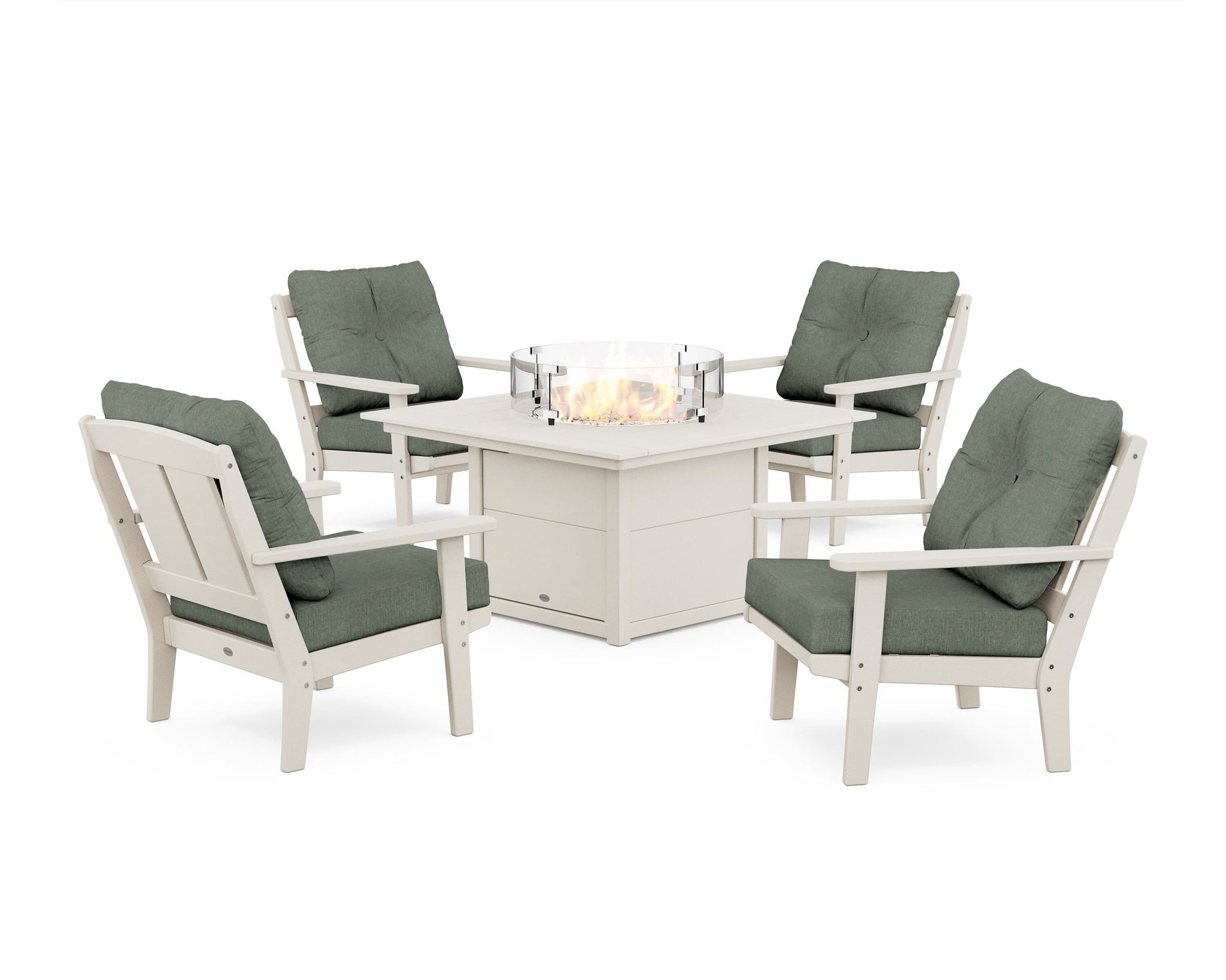Mission 5-Piece Deep Seating Set with Fire Pit Table