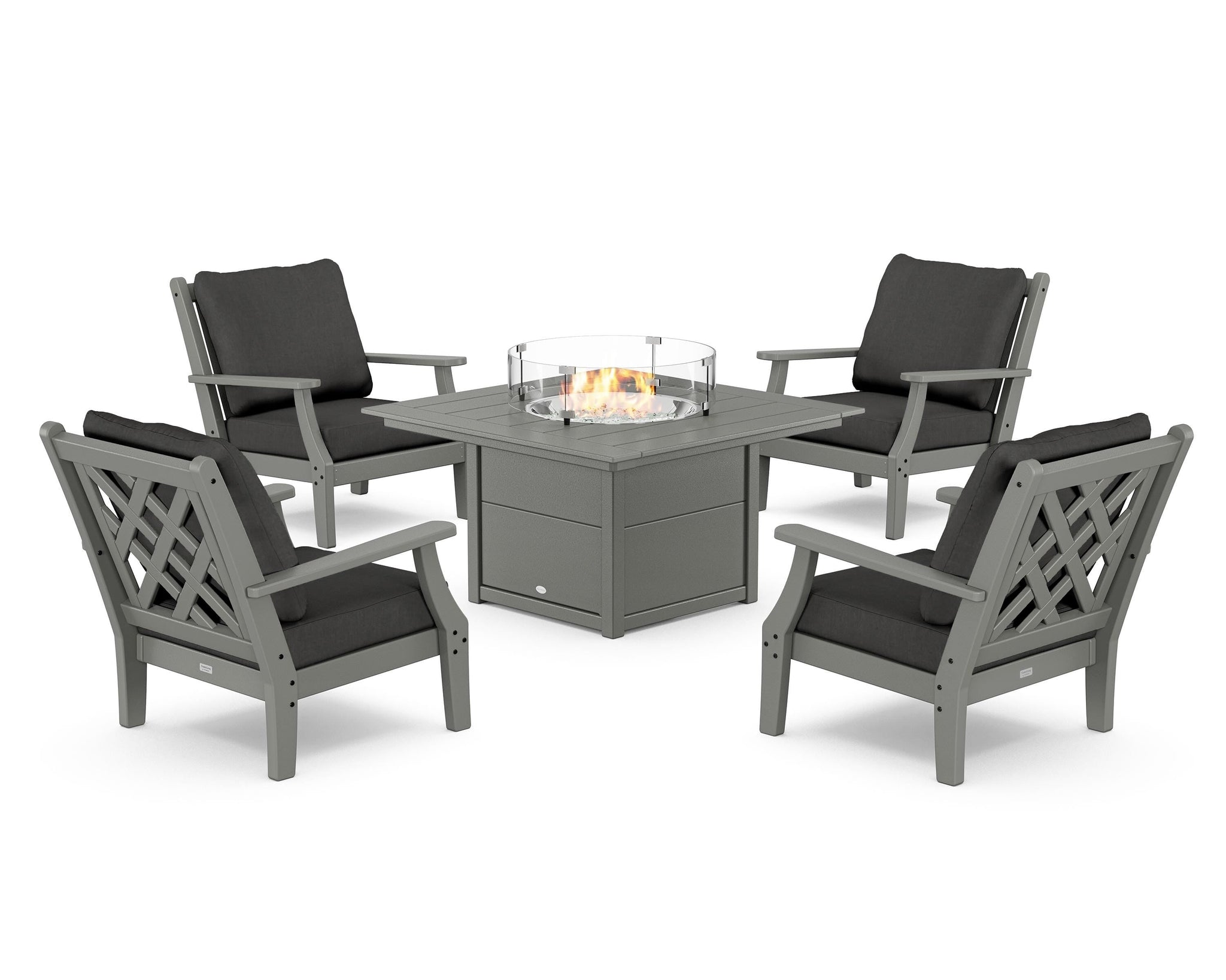 Wovendale 5-Piece Deep Seating Set with Fire Pit Table