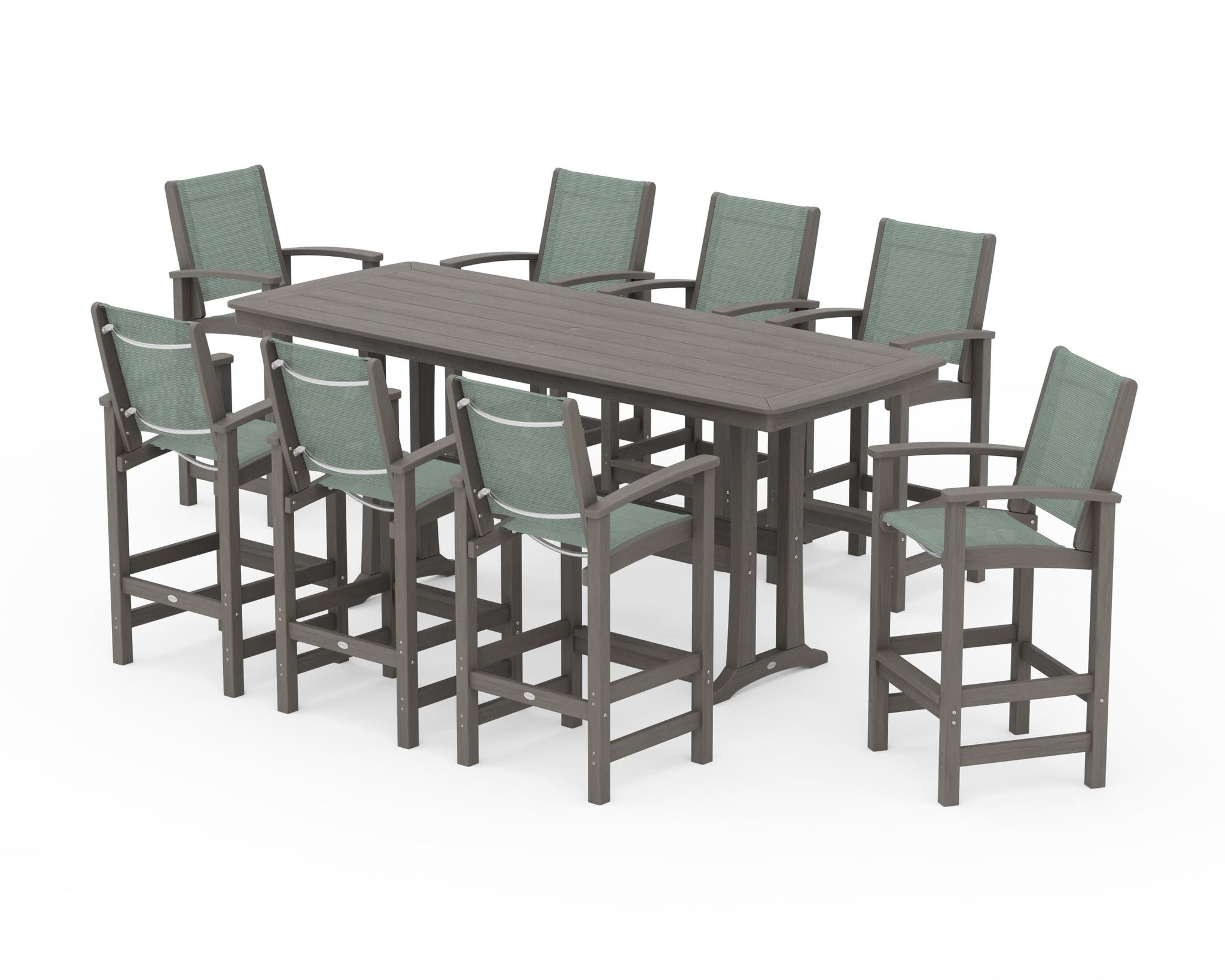 Coastal 9-Piece Bar Set with Trestle Legs