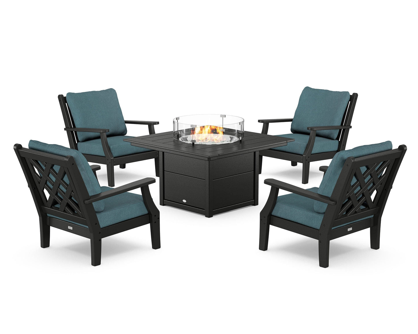 Wovendale 5-Piece Deep Seating Set with Fire Pit Table