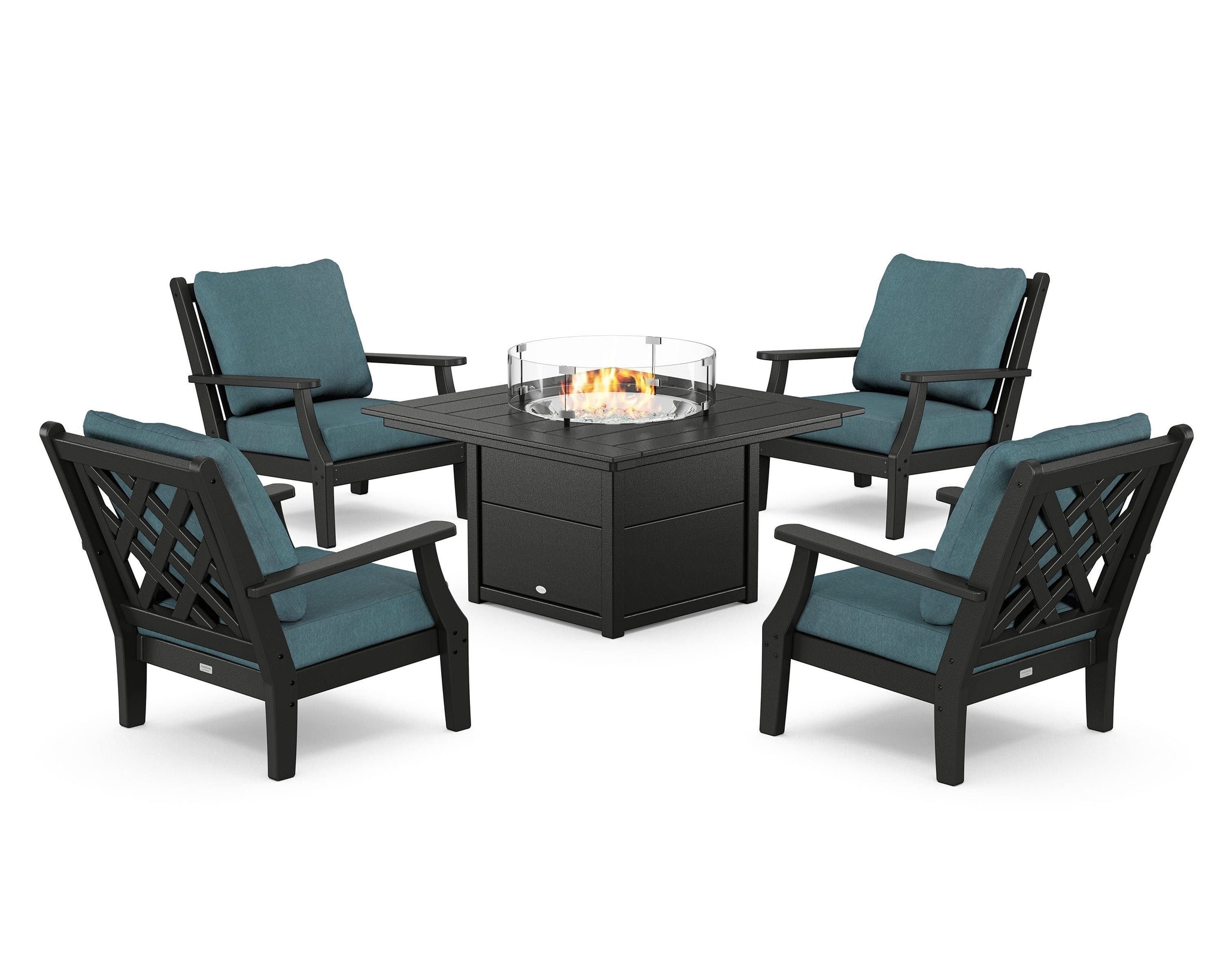 Wovendale 5-Piece Deep Seating Set with Fire Pit Table