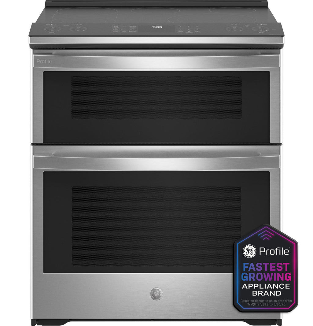 GE Profile™ 30" Smart Slide-In Electric Double Oven Convection Fingerprint Resistant Range