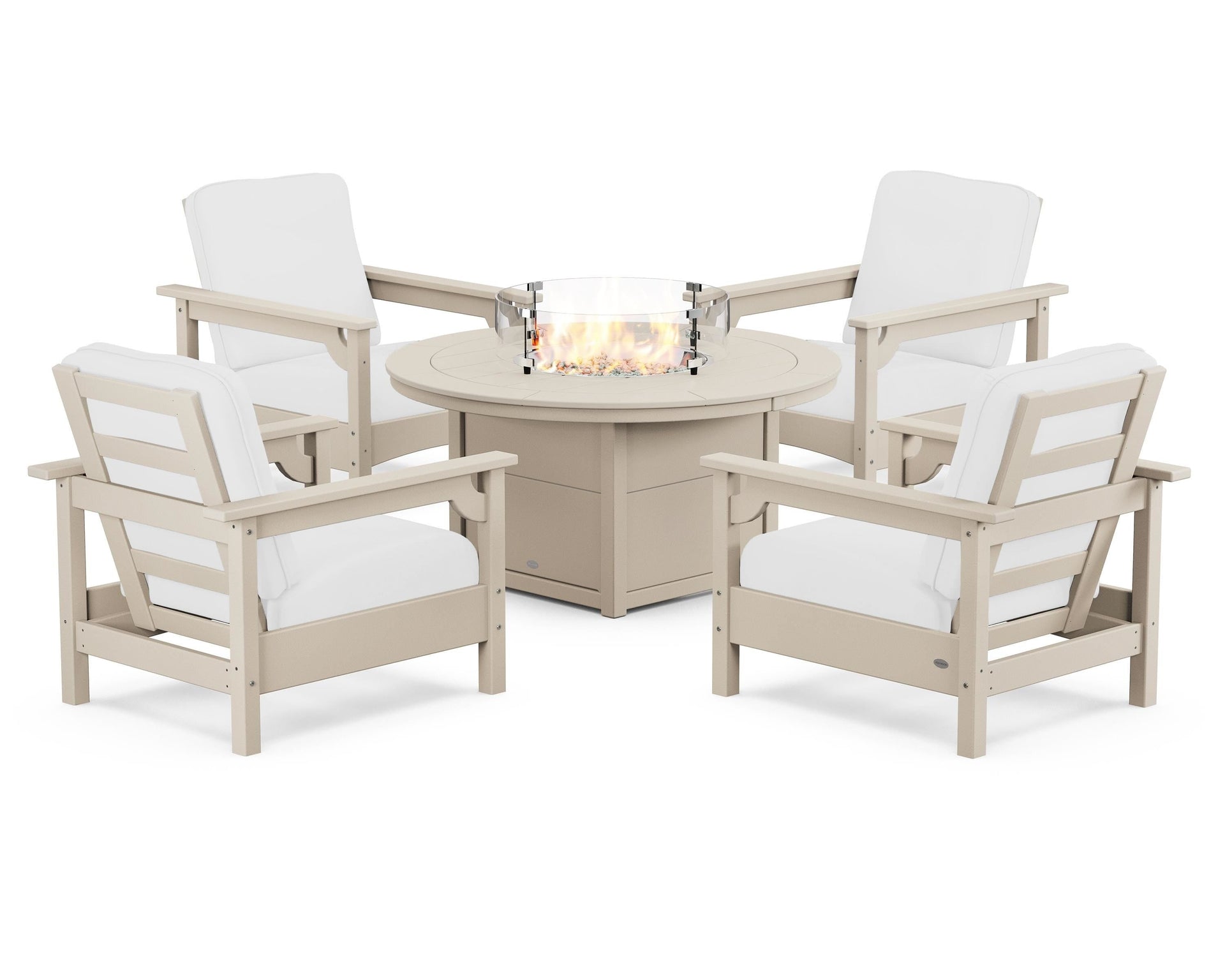 Club 5-Piece Conversation Set with Fire Pit Table