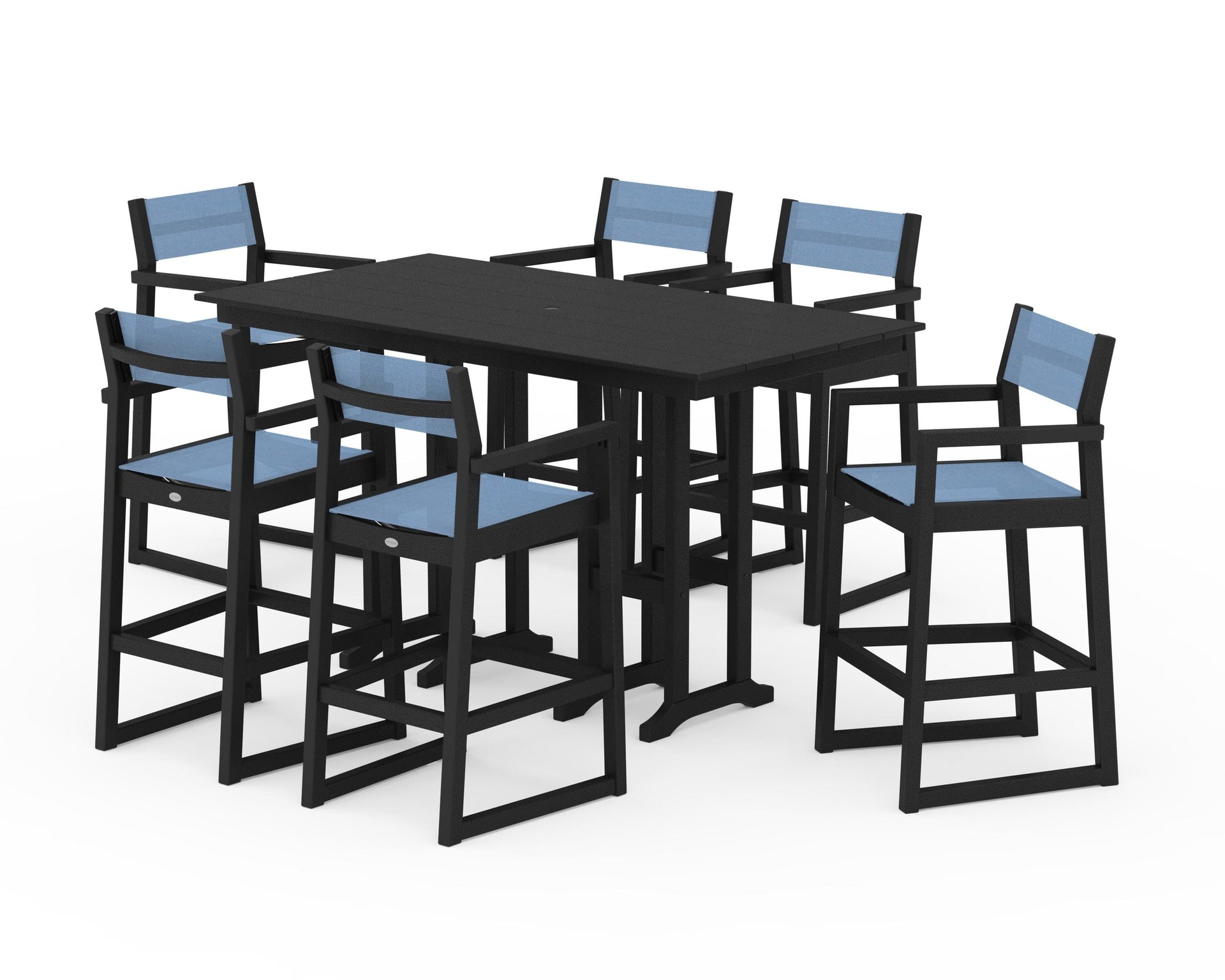 EDGE Sling Arm Chair 7-Piece Farmhouse Bar Set