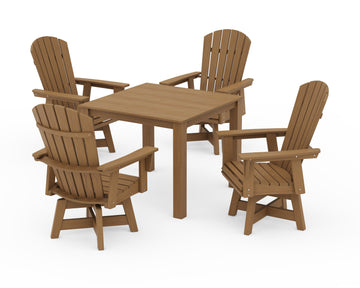 Nautical Curveback Adirondack Swivel 5-Piece Parsons Dining Set