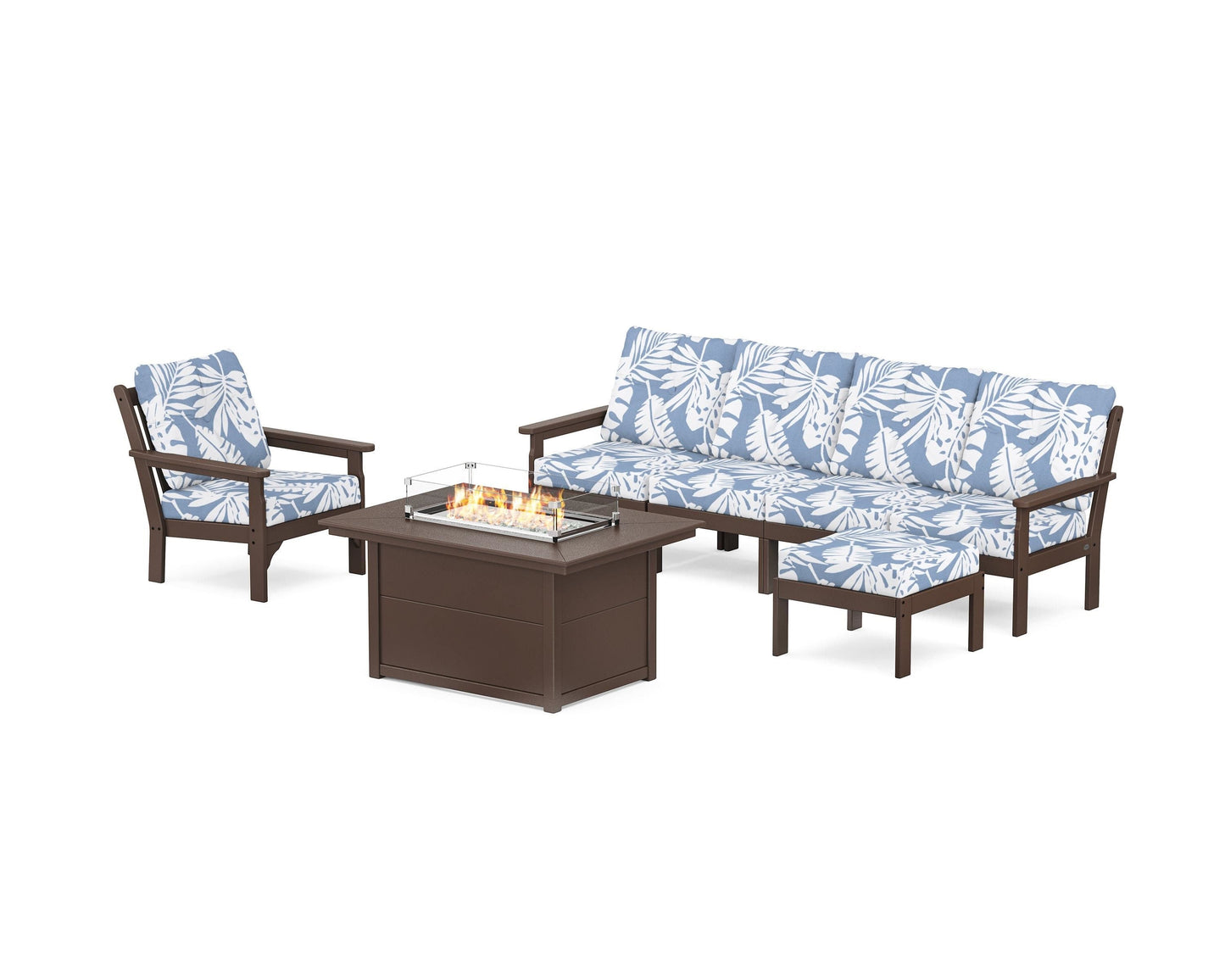 Vineyard Sectional Lounge and Fire Pit Set