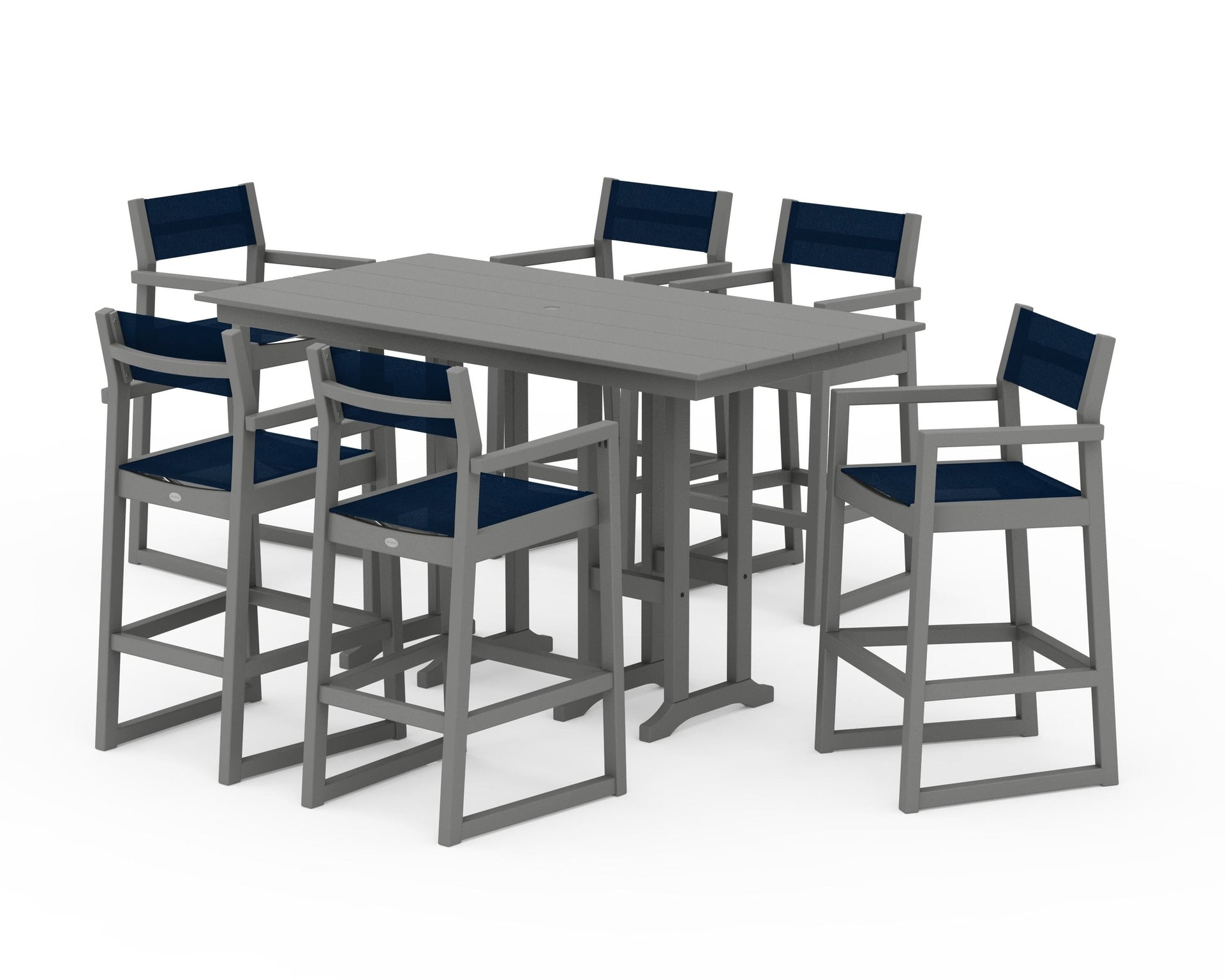 EDGE Sling Arm Chair 7-Piece Farmhouse Bar Set