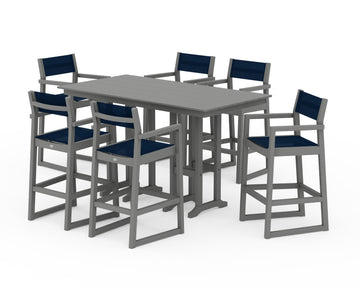 EDGE Sling Arm Chair 7-Piece Farmhouse Bar Set