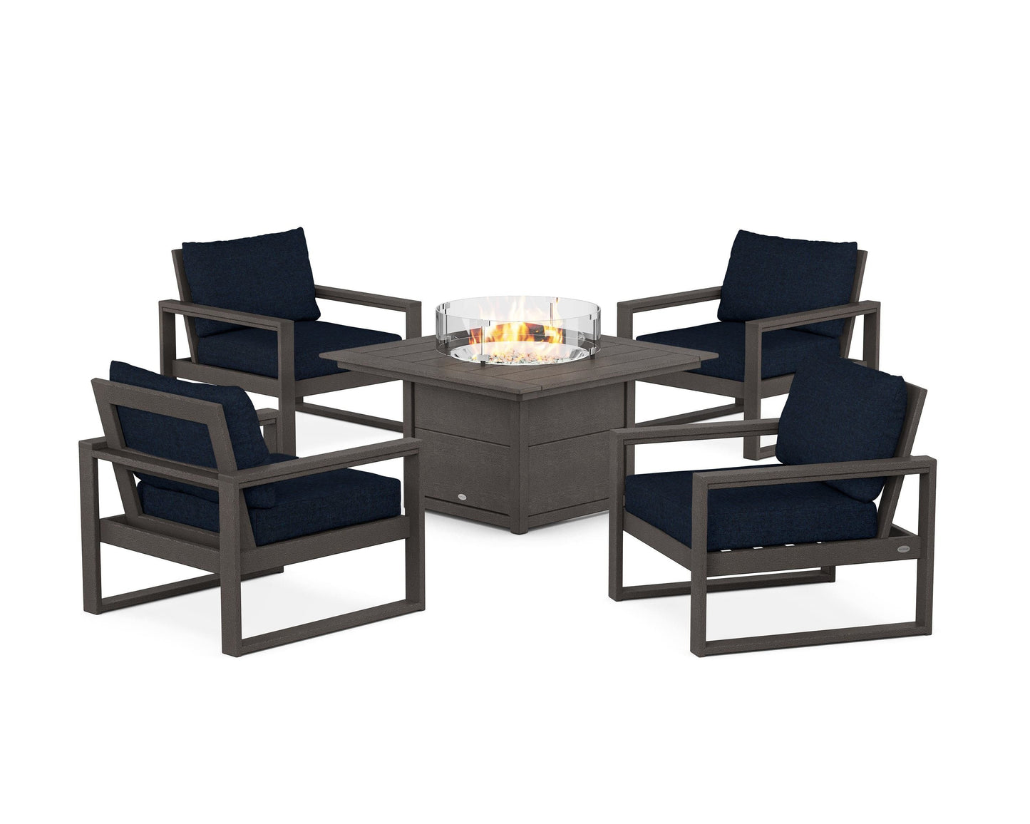 EDGE Sectional 5-Piece Deep Seating Set with Fire Pit Table