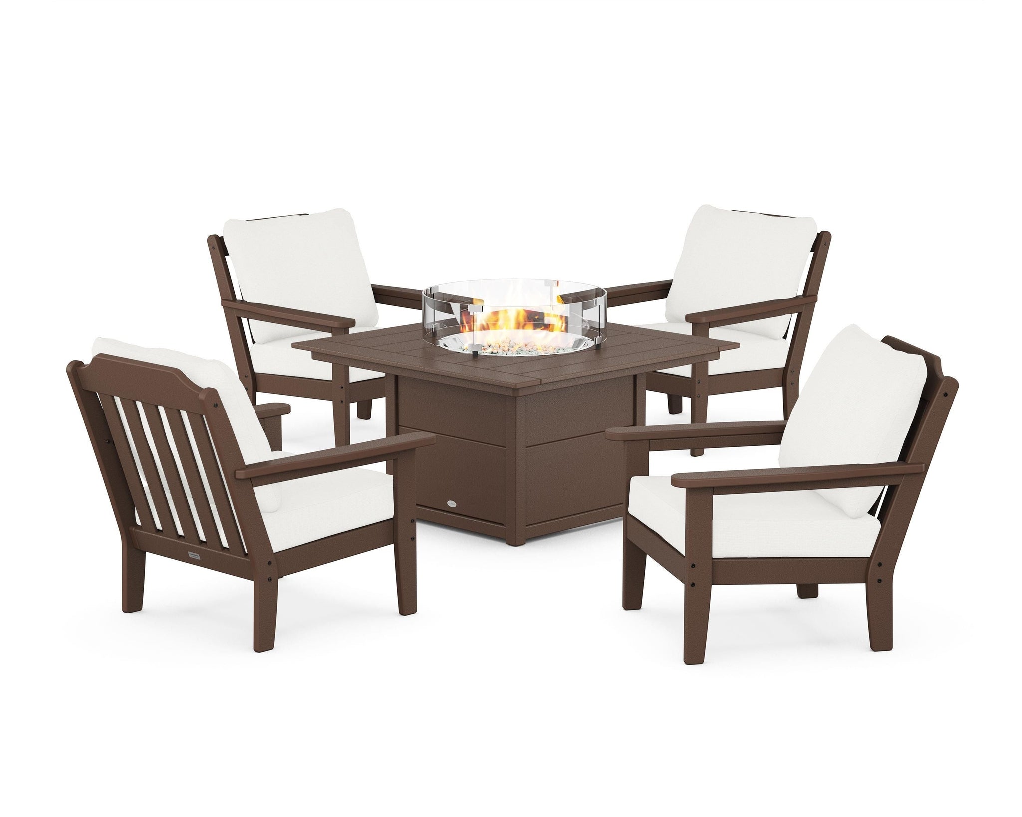 Cottage 5-Piece Deep Seating Set with Fire Pit Table