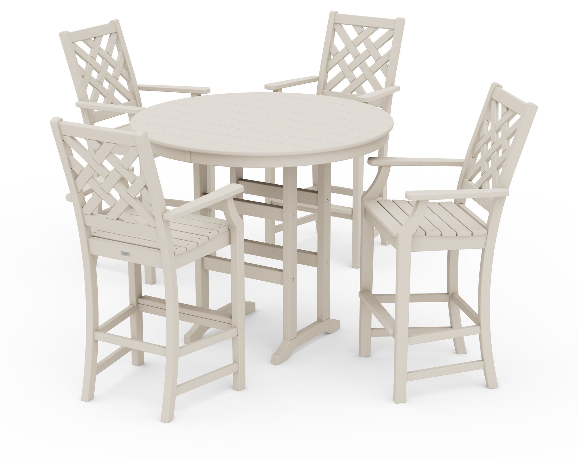 Wovendale 5-Piece Round Farmhouse Bar Set