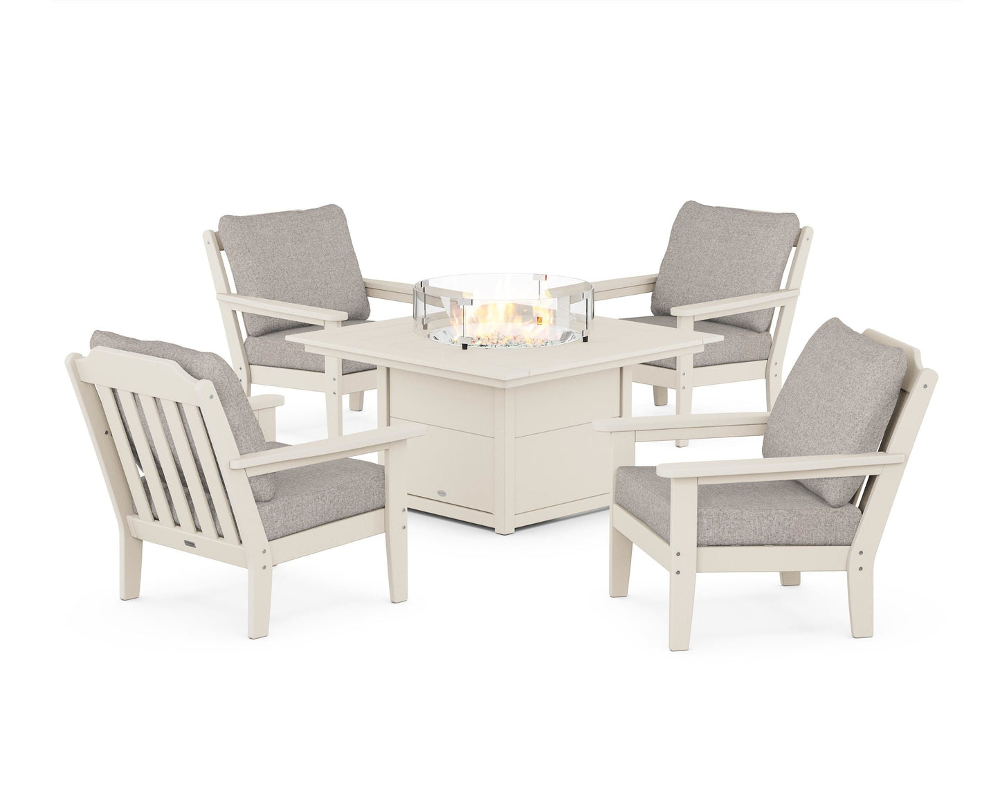 Cottage 5-Piece Deep Seating Set with Fire Pit Table