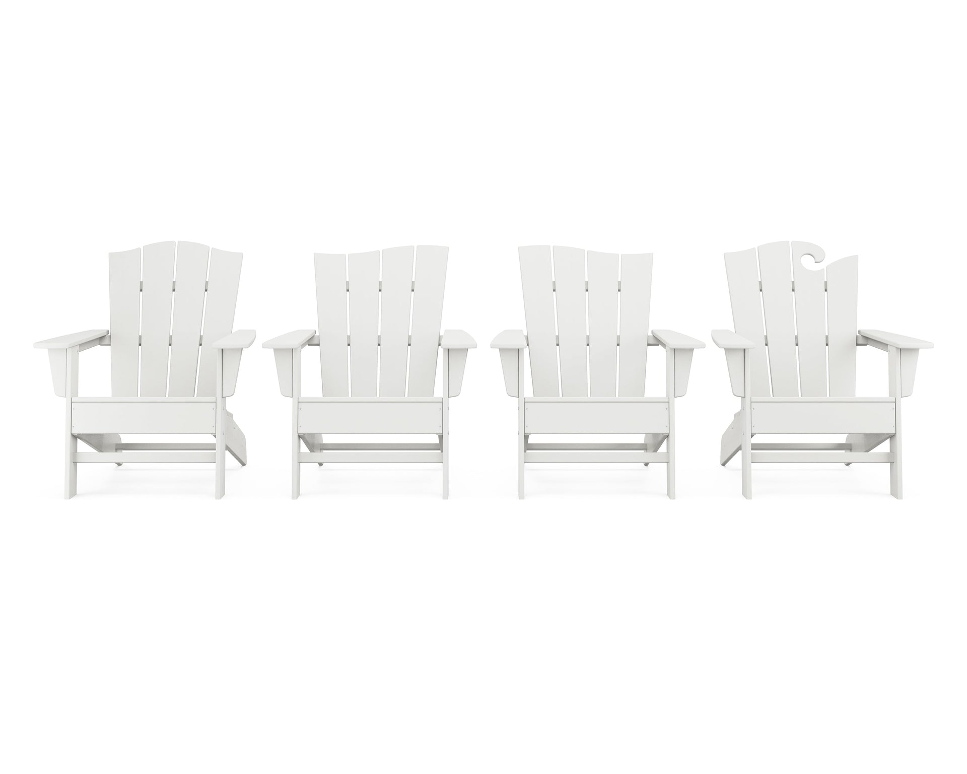 Wave Collection 4-Piece Adirondack Chair Set