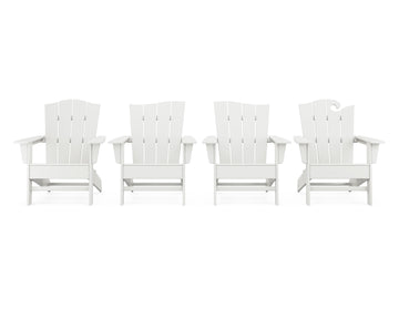 Wave Collection 4-Piece Adirondack Chair Set