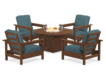 Club 5-Piece Conversation Set with Fire Pit Table