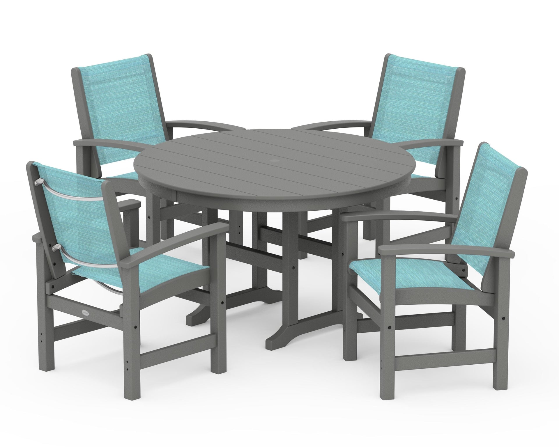 Coastal 5-Piece Round Farmhouse Dining Set