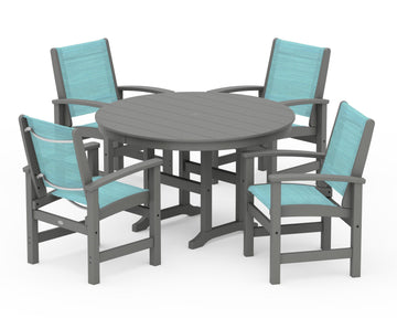 Coastal 5-Piece Round Farmhouse Dining Set