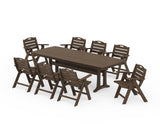 Nautical Lowback 9-Piece Dining Set with Trestle Legs