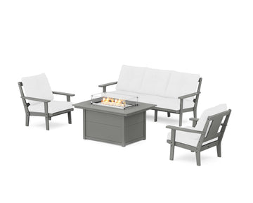 Prairie Deep Seating Fire Pit Table Set