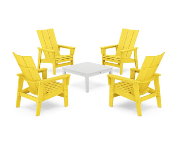 5-Piece Modern Grand Upright Adirondack Chair Conversation Group