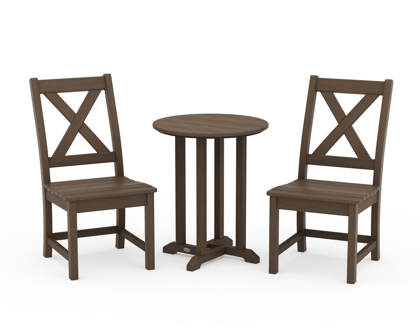 Braxton Side Chair 3-Piece Round Bistro Dining Set