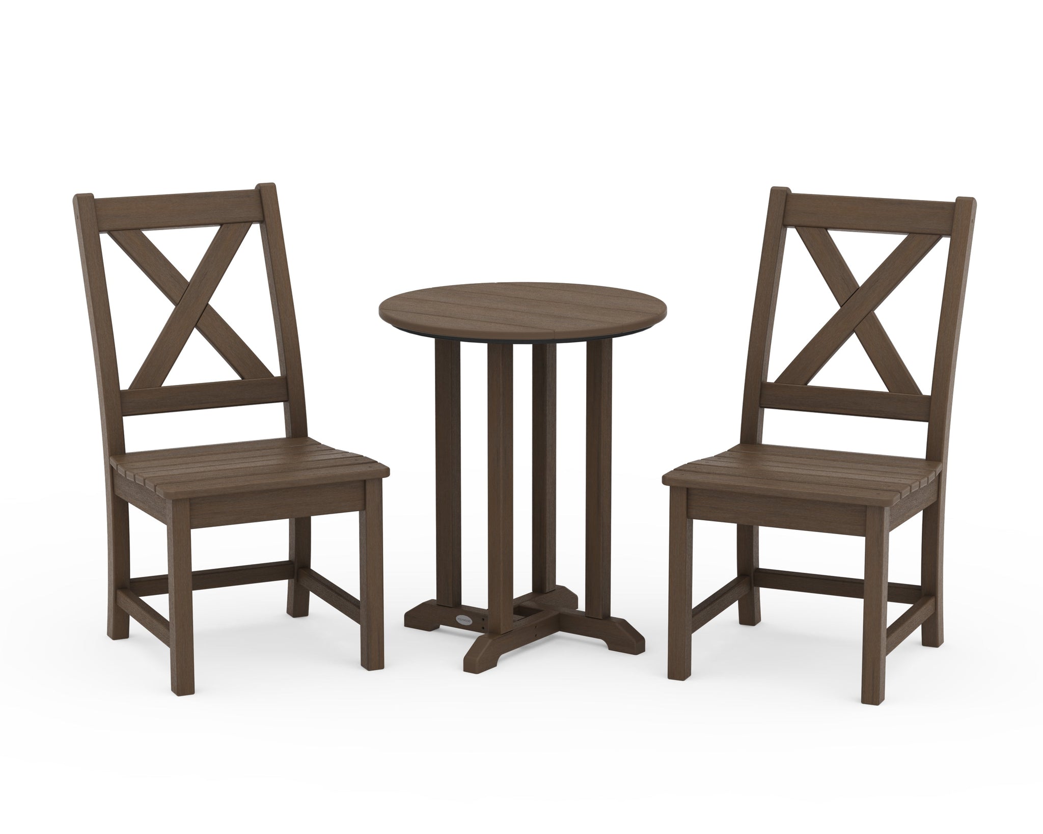 Braxton Side Chair 3-Piece Round Bistro Dining Set