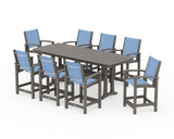 Coastal 9-Piece Counter Set with Trestle Legs