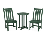 Vineyard Side Chair 3-Piece Round Bistro Dining Set