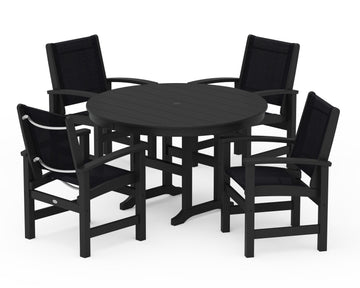 Coastal 5-Piece Round Farmhouse Dining Set