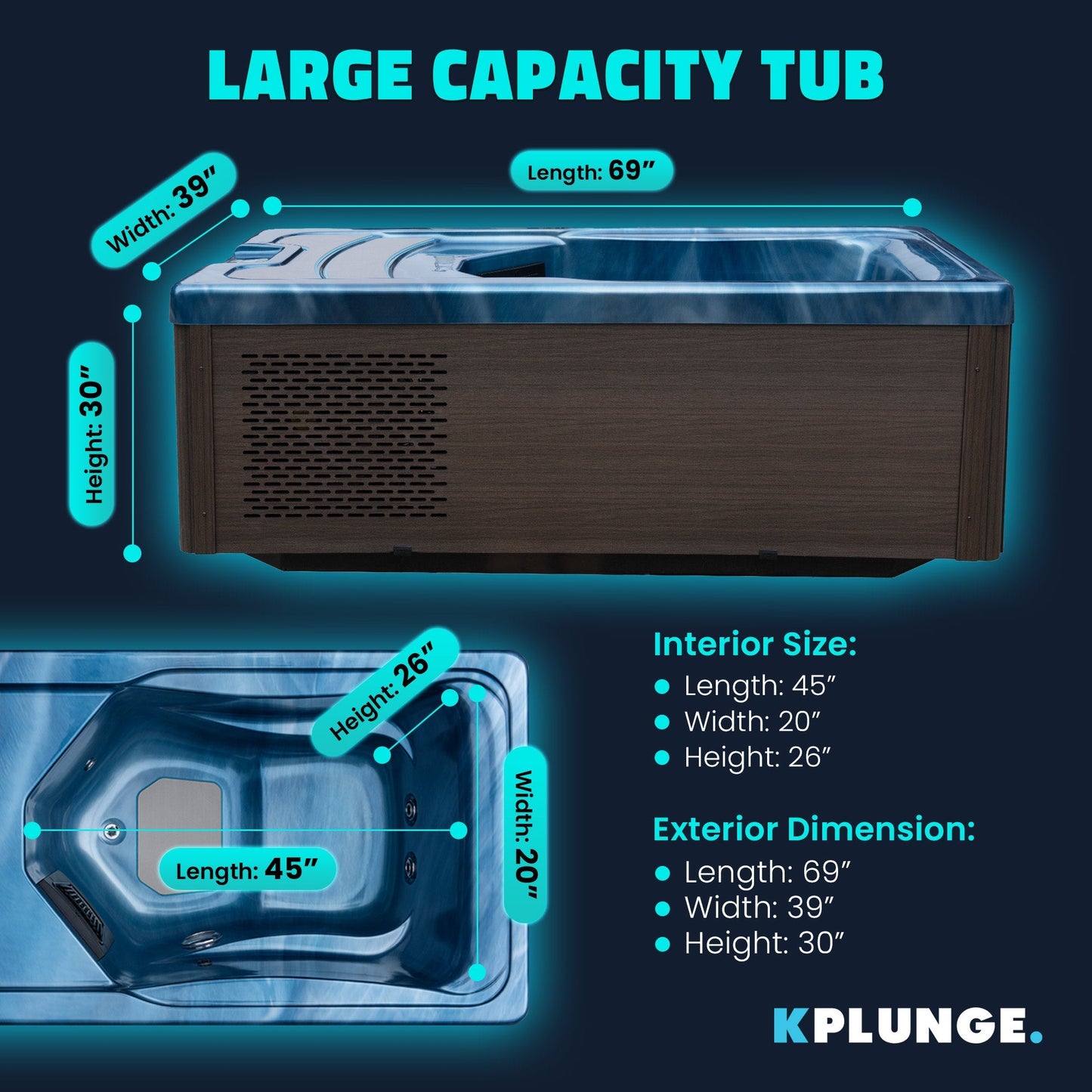 Anzzi Cold Plunge and Hot Tub All-in-One with Built-in Chiller Lights Wi-Fi New