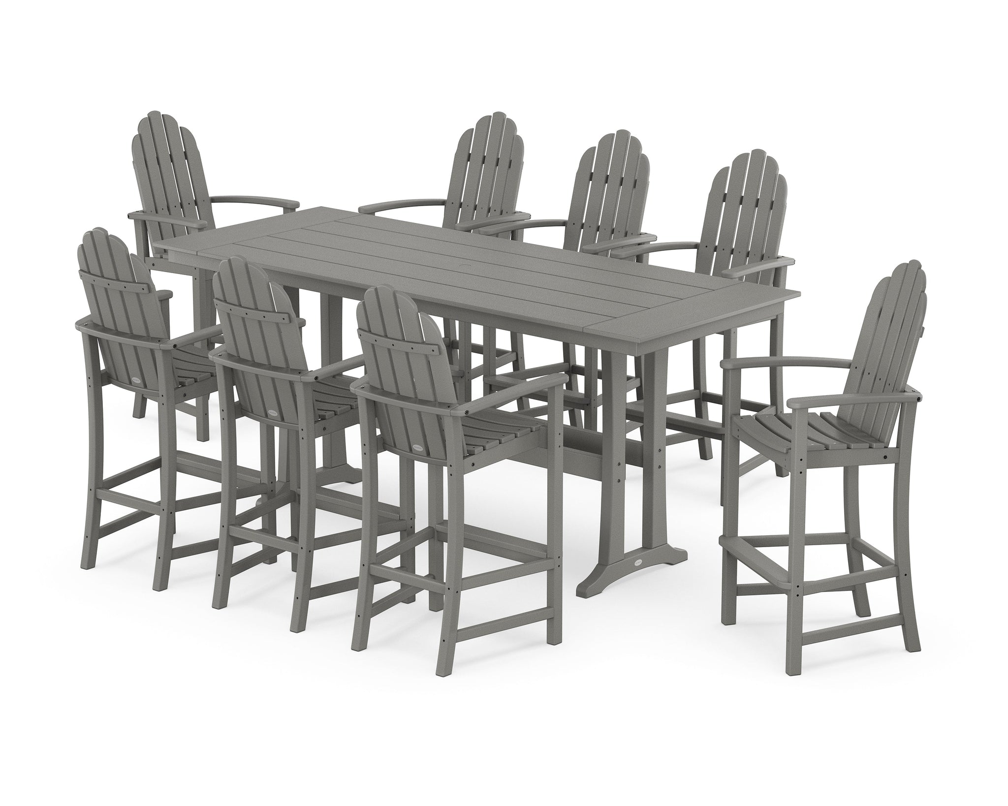 Classic Adirondack 9-Piece Farmhouse Bar Set with Trestle Legs