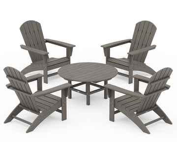 Nautical 5-Piece Adirondack Chair Conversation Set