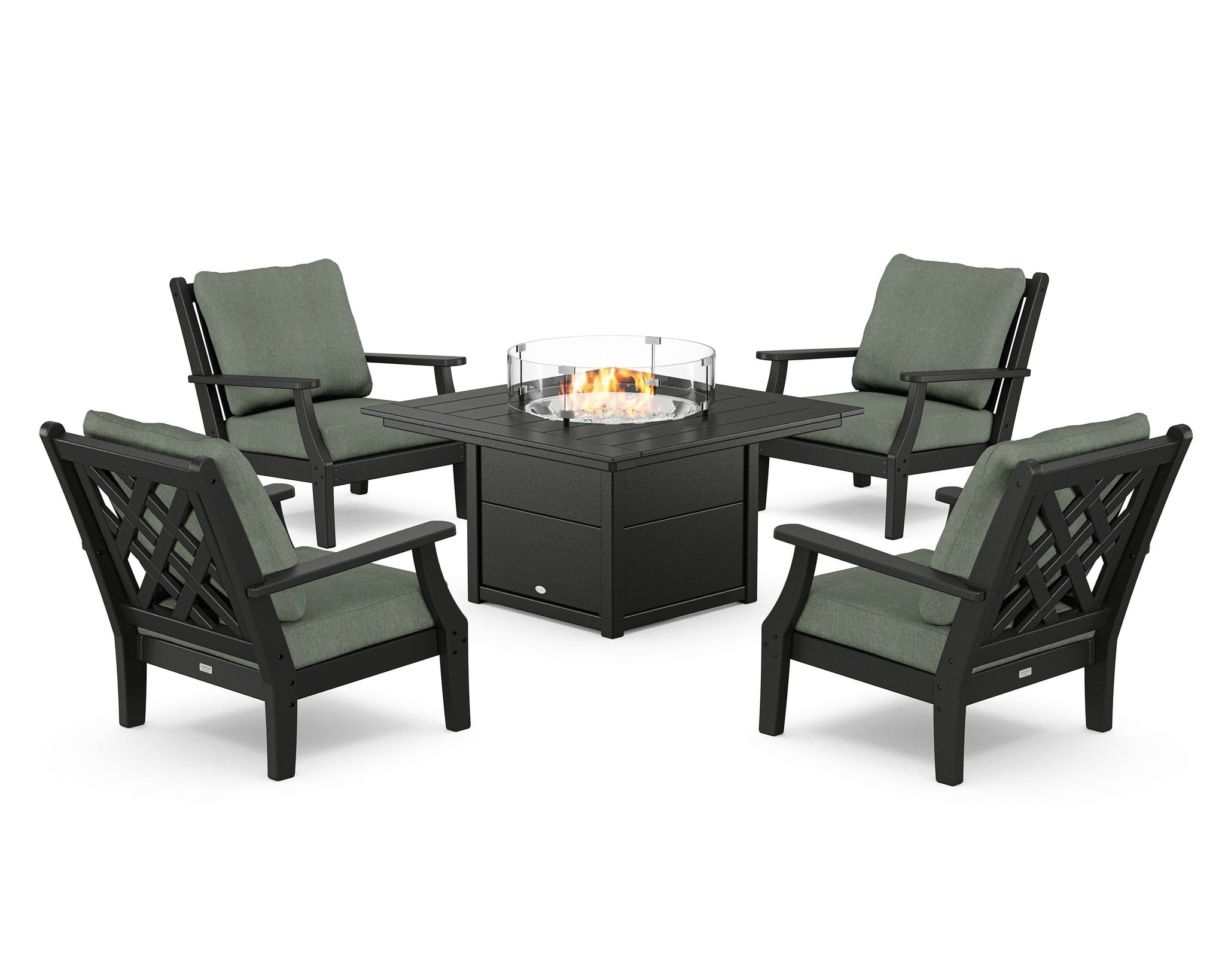 Wovendale 5-Piece Deep Seating Set with Fire Pit Table