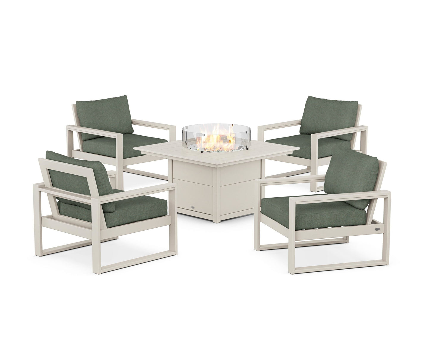 EDGE Sectional 5-Piece Deep Seating Set with Fire Pit Table