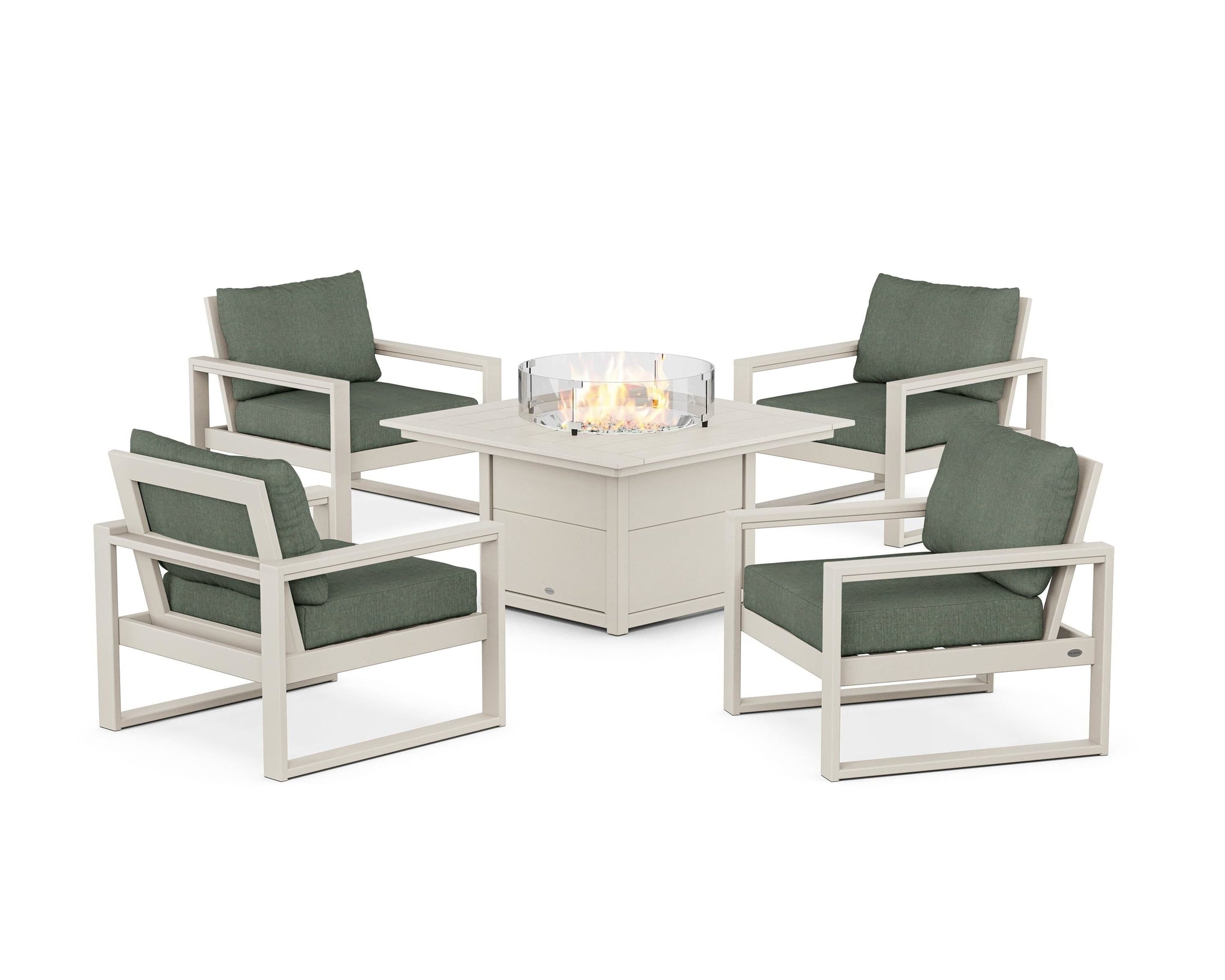 EDGE Sectional 5-Piece Deep Seating Set with Fire Pit Table