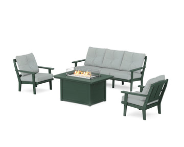 Mission Deep Seating Fire Pit Table Set