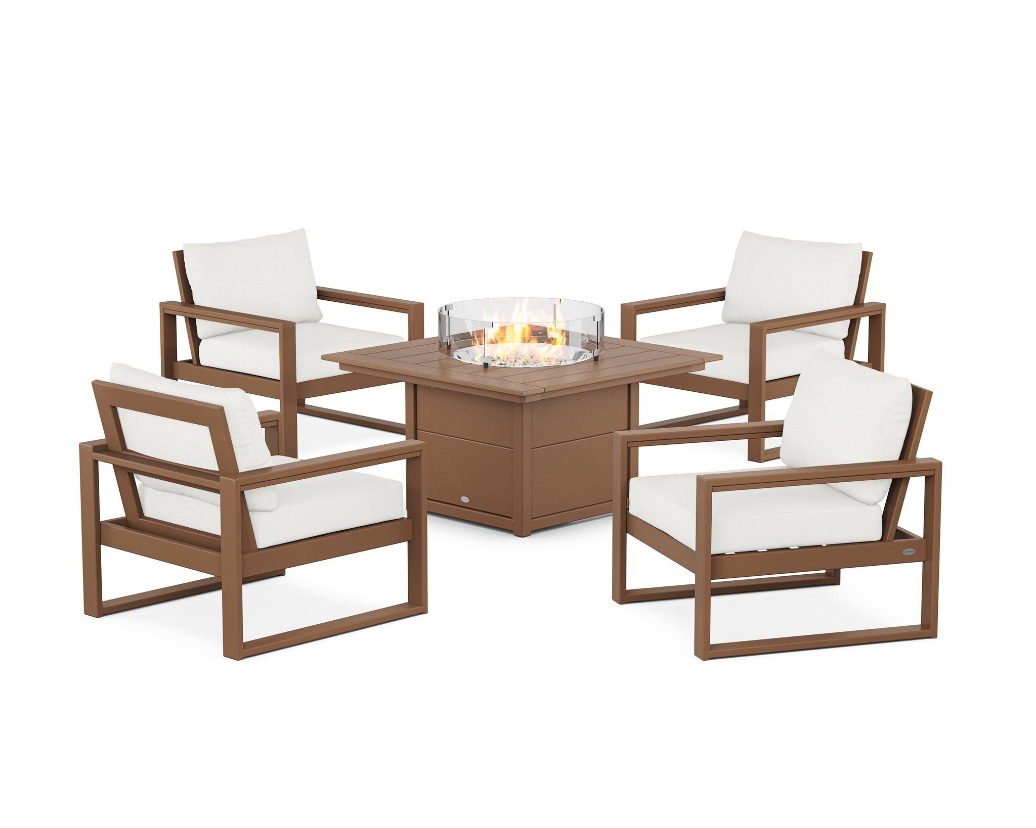 EDGE Sectional 5-Piece Deep Seating Set with Fire Pit Table