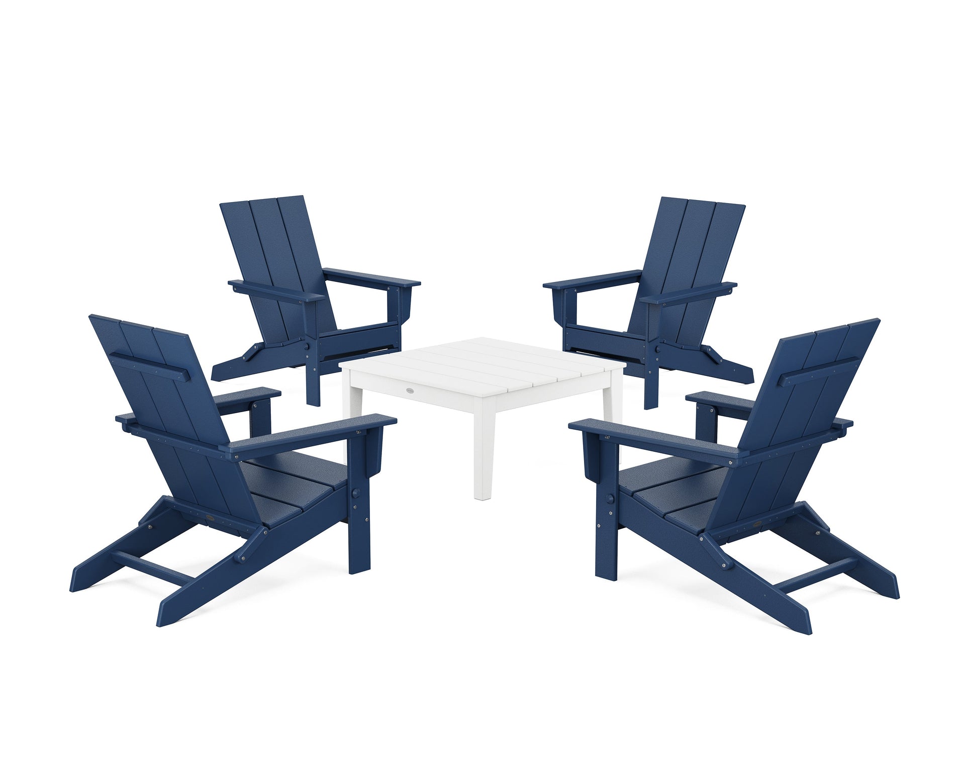 5-Piece Modern Studio Folding Adirondack Chair Conversation Group