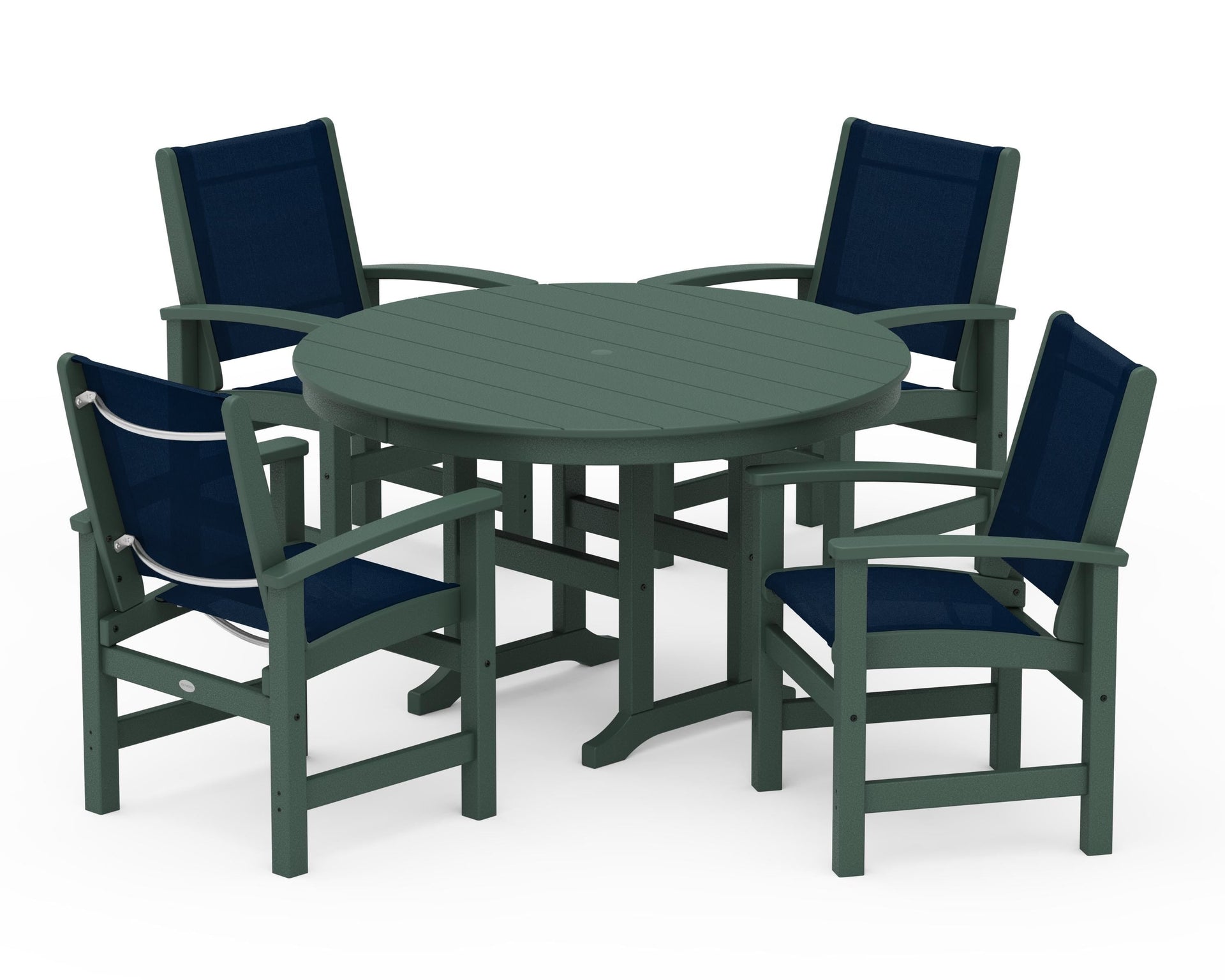 Coastal 5-Piece Round Farmhouse Dining Set