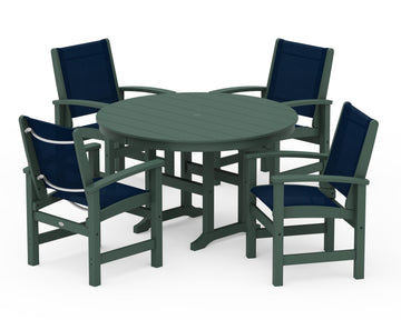 Coastal 5-Piece Round Farmhouse Dining Set