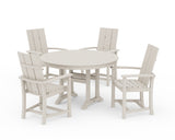 Modern Adirondack 5-Piece Round Dining Set with Trestle Legs