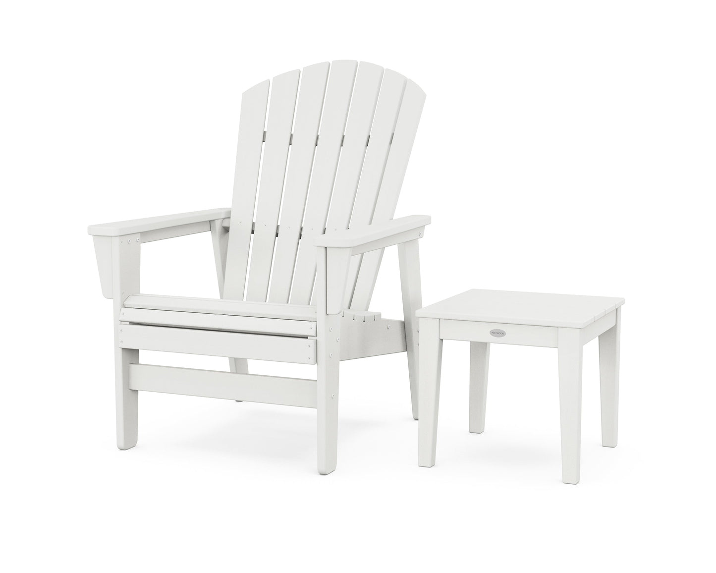 Nautical Grand Upright Adirondack Chair with Side Table