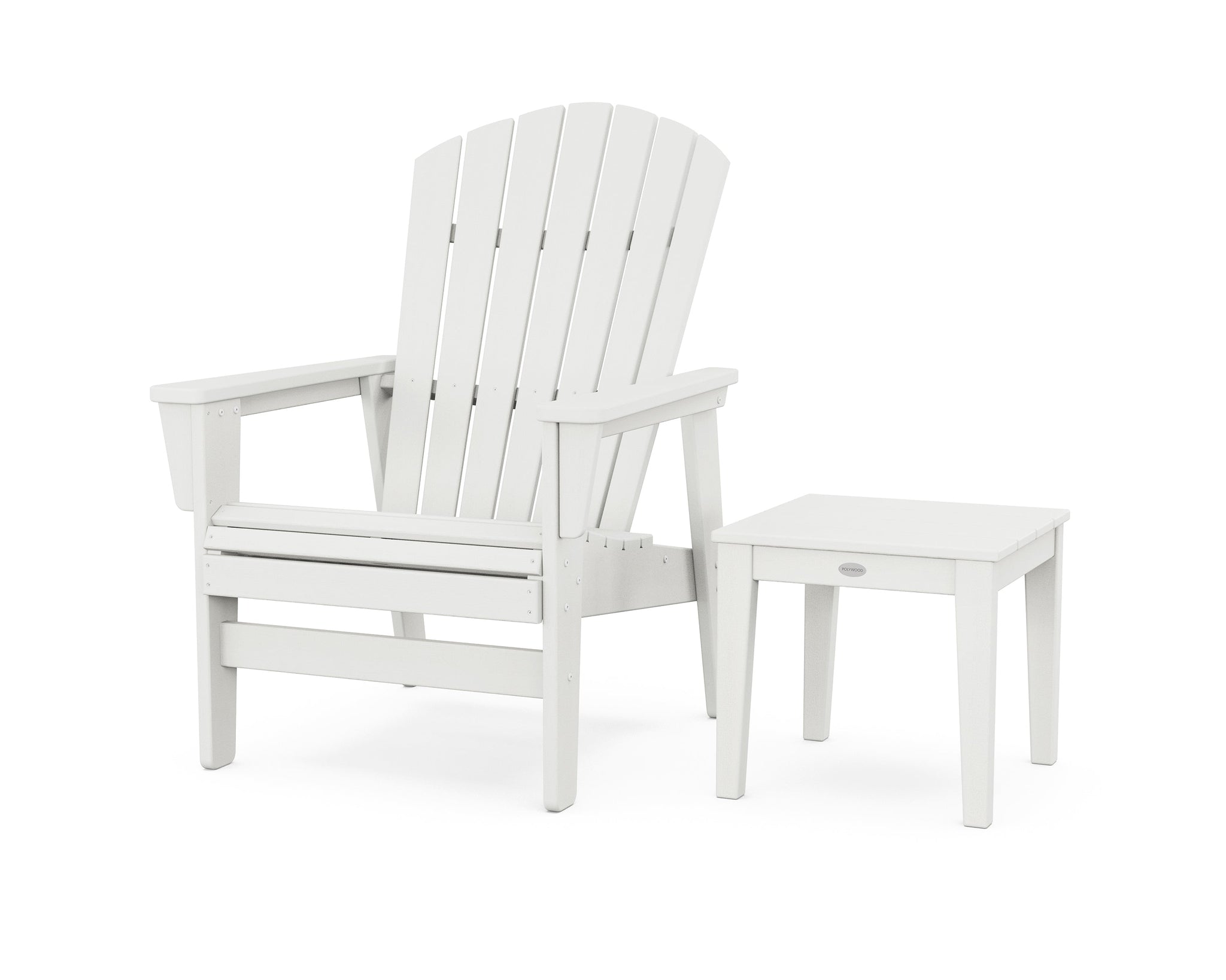 Nautical Grand Upright Adirondack Chair with Side Table